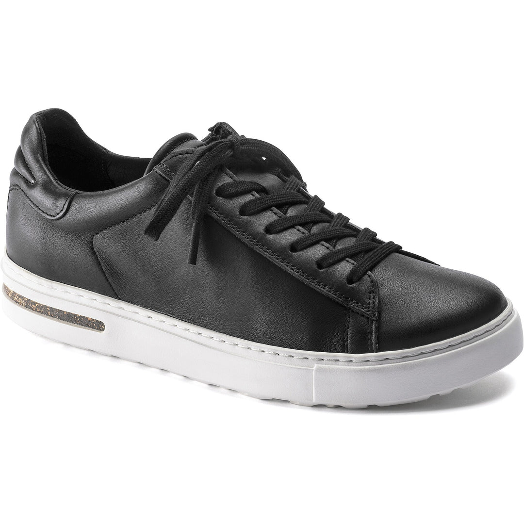 Birkenstock Unisex Bend Low Leather Sneaker in Black - three-quarter view