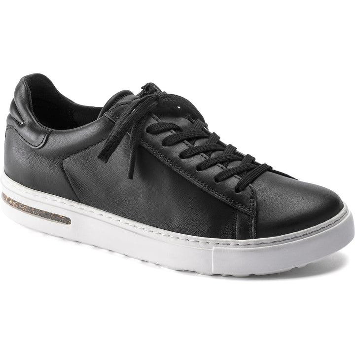 Birkenstock Unisex Bend Low Leather Sneaker in Black - three-quarter view