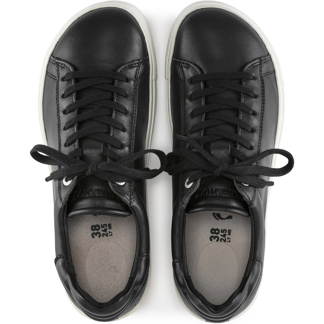 Birkenstock Unisex Bend Low Leather Sneaker in Black - top view