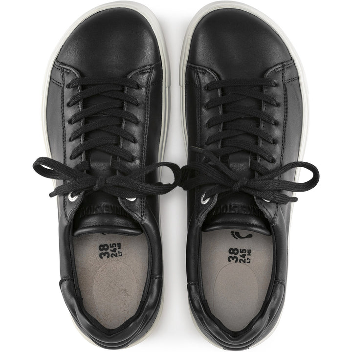 Birkenstock Unisex Bend Low Leather Sneaker in Black - top view