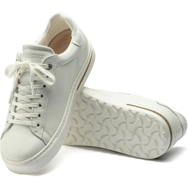 Birkenstock Unisex Bend Low Leather Sneaker in White - sole view