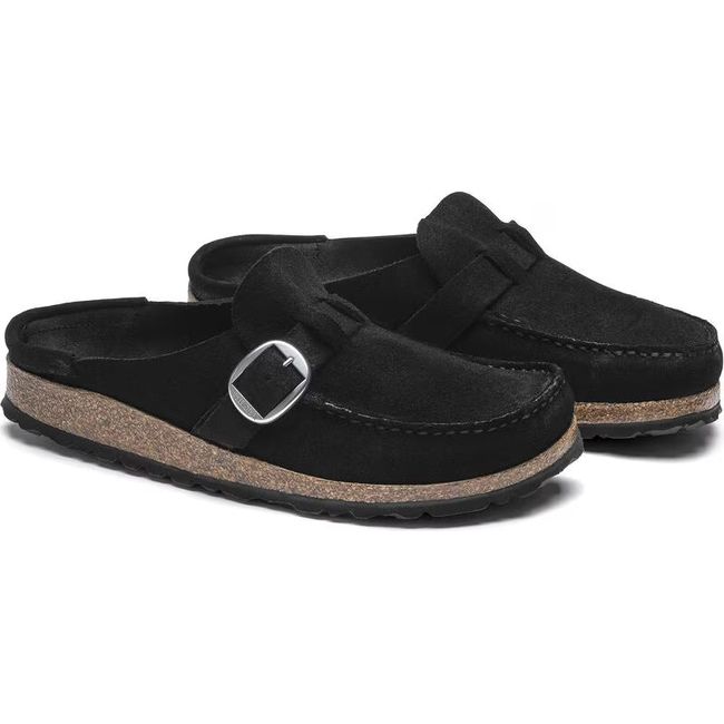 Pair of Birkenstock Women's Buckley Suede Clogs in black