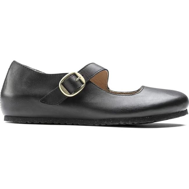 Lateral side of Birkenstock Women&#39;s Tracy Mary Jane Shoe in black leather
