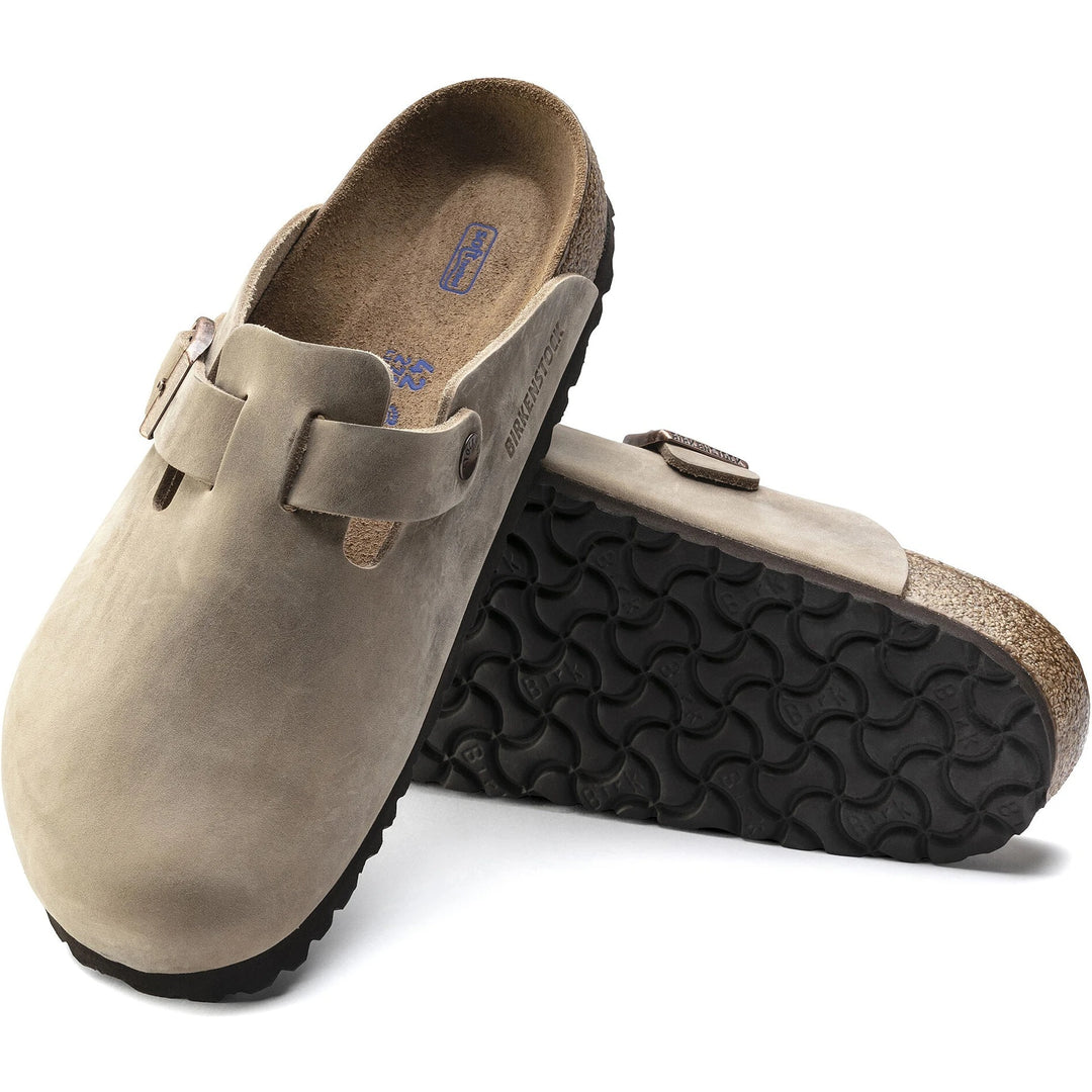 Outsole of Birkenstock Unisex Boston Soft Footbed Oiled Leather Clog in Tobacco Brown