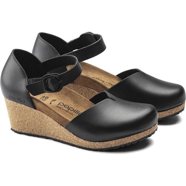 Papillio By Birkenstock Women&#39;s Mary Closed Toe Wedge Heel Black 1018523