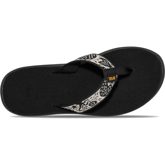 Upper of Teva Women's Voya Flip Flop in Sirena Black