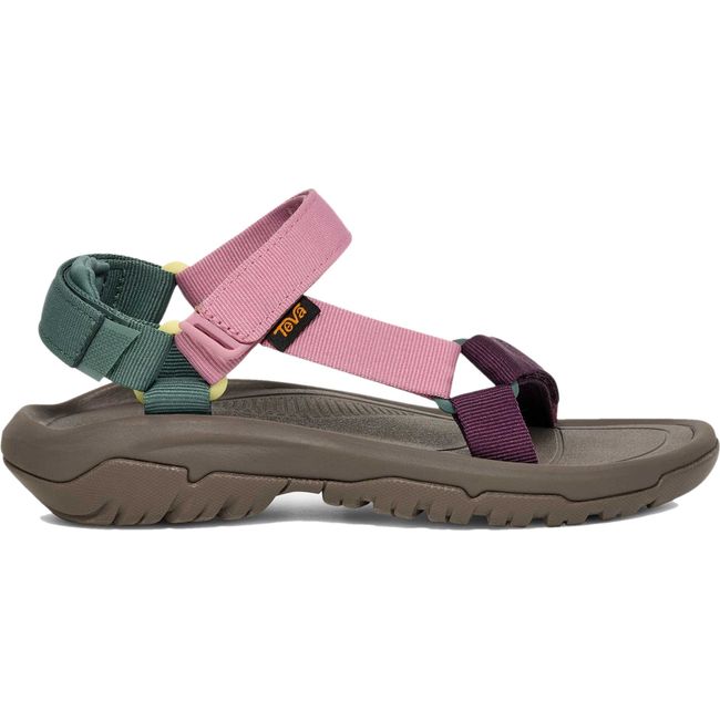 Lateral side of Women's Teva Hurricane XLT2 Sandal in Root Multi Purple and Pink