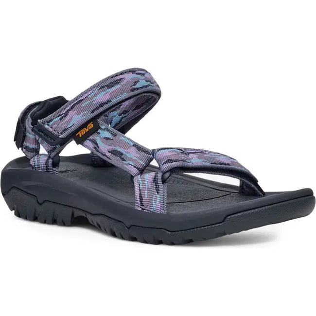 Front of Women's Teva Hurricane XLT2 Sandal in Mesh Total Eclipse Gray, Purple, and Blue