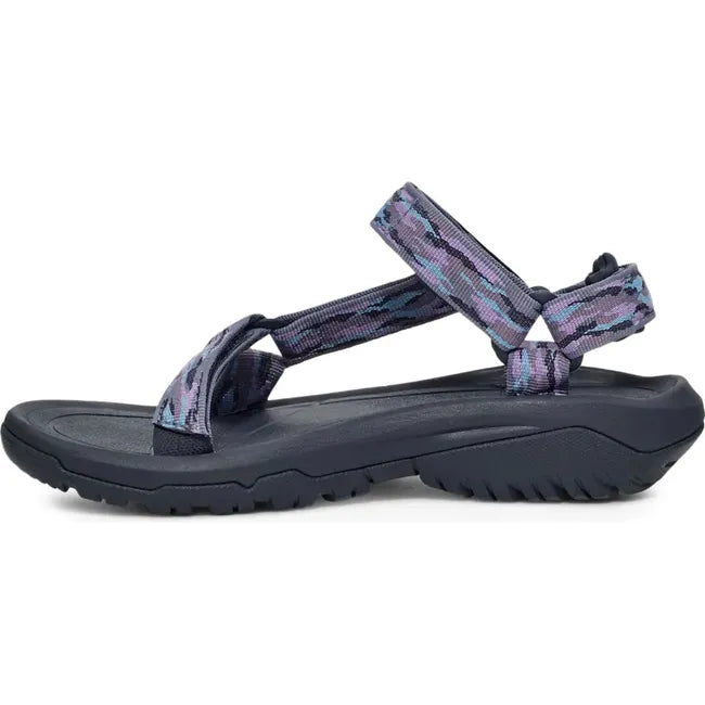 Medial side of Women's Teva Hurricane XLT2 Sandal in Mesh Total Eclipse Gray, Purple, and Blue