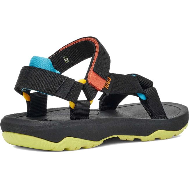 Heel of Kids Teva Hurricane XLT 2 Sandal in Black Multi with velcro back strap