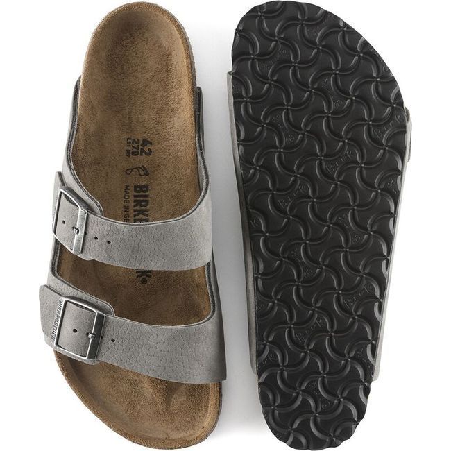 Birkenstock Women's Arizona Desert Buck Whale Gray Sandal 1020752
