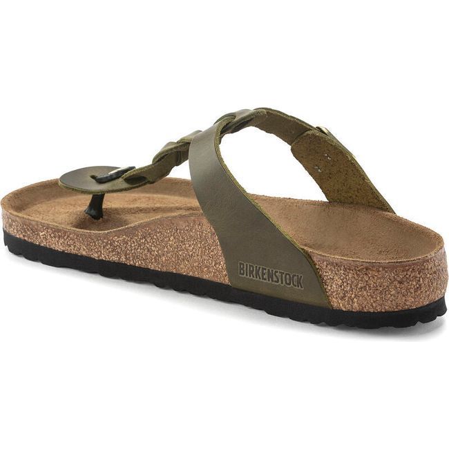 Birkenstock Women's Gizeh Braid Oiled Leather Green Olive Sandal 1023969