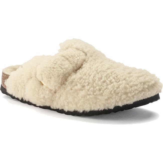 Birkenstock Women's Boston Big Buckle Eggshell Shearling Narrow Clog 1025664
