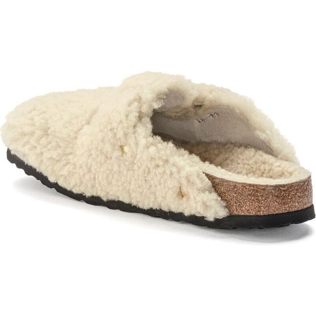 Birkenstock Women's Boston Big Buckle Eggshell Shearling Narrow Clog 1025664