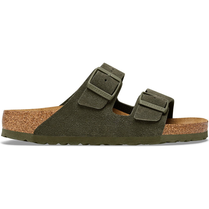 Lateral side of Birkenstock Unisex Arizona Suede Sandal in Thyme