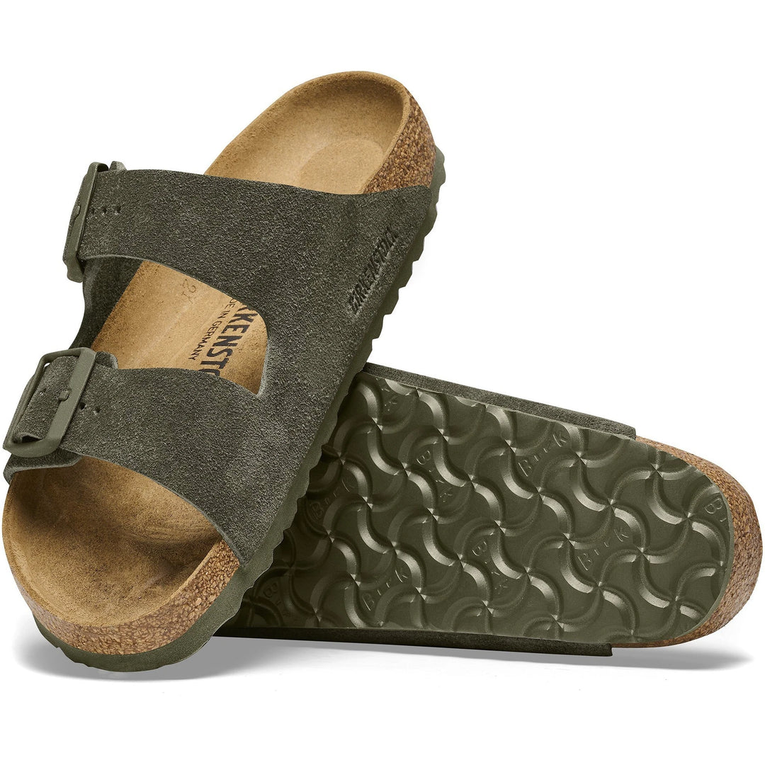 Outsole of Birkenstock Unisex Arizona Suede Sandal in Thyme