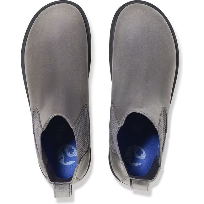 Top down view of Birkenstock Women's Highwood Slip On Mid Chelsea Boots in Graphite gray