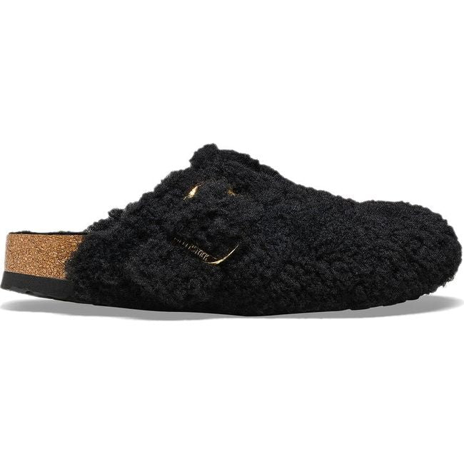 Birkenstock Women's Boston Big Buckle Shearling Clog TEDDY BLACK SHEARLING 1025930