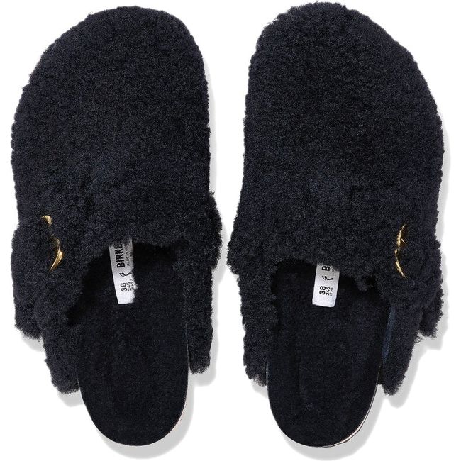 Birkenstock Women's Boston Big Buckle Shearling Clog TEDDY BLACK SHEARLING 1025930