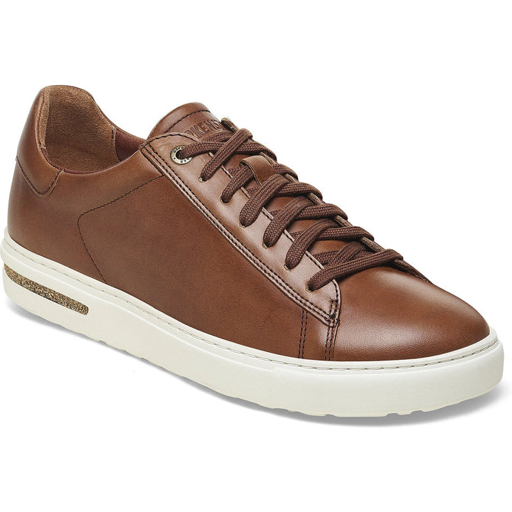 Front angled view of Birkenstock Unisex Bend Low Leather Sneaker in Cognac