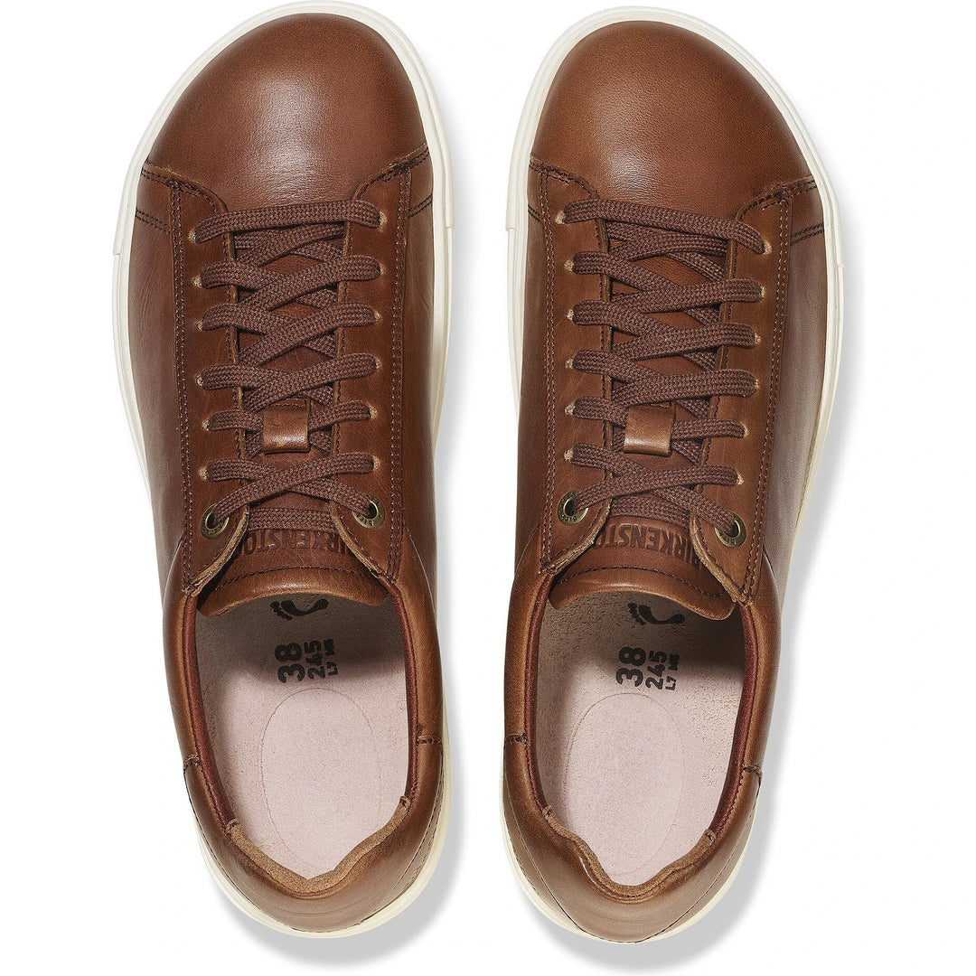 Top down view of Birkenstock Unisex Bend Low Leather Sneakers in Cognac