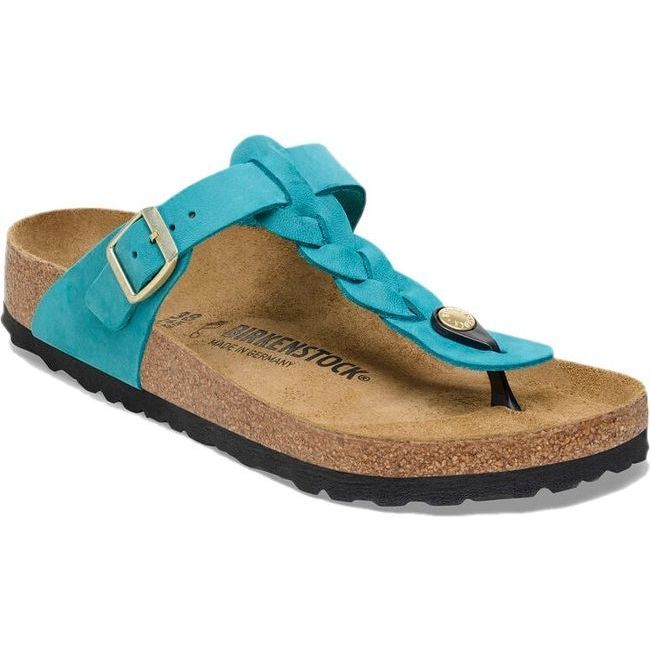 Birkenstock Women's Gizeh Braid Oiled Leather Biscay Bay Sandal 1026324