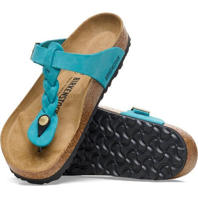 Birkenstock Women's Gizeh Braid Oiled Leather Biscay Bay Sandal 1026324