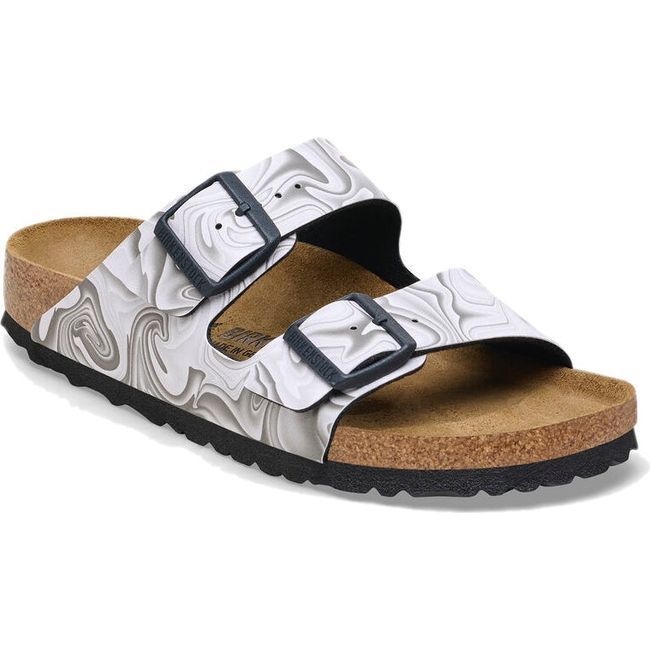 Birkenstock Women&#39;s Arizona Birko-Flor Marble Black Narrow Sandal 1026486