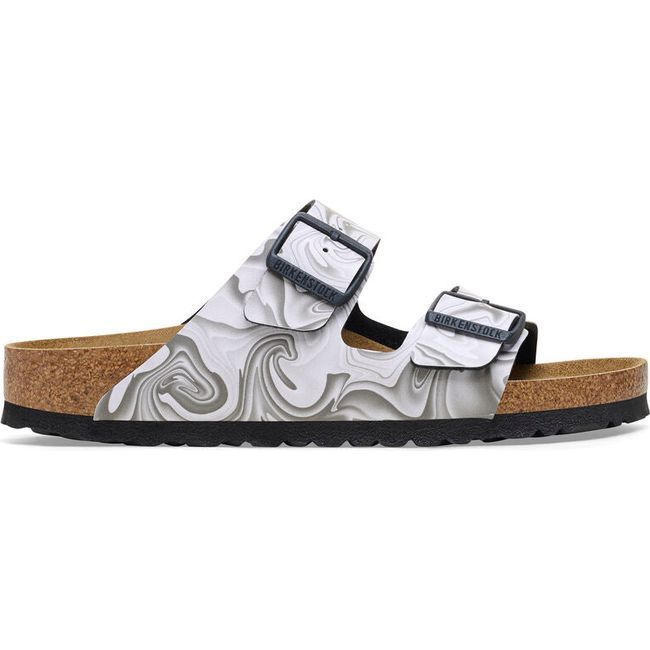 Birkenstock Women&#39;s Arizona Birko-Flor Marble Black Narrow Sandal 1026486