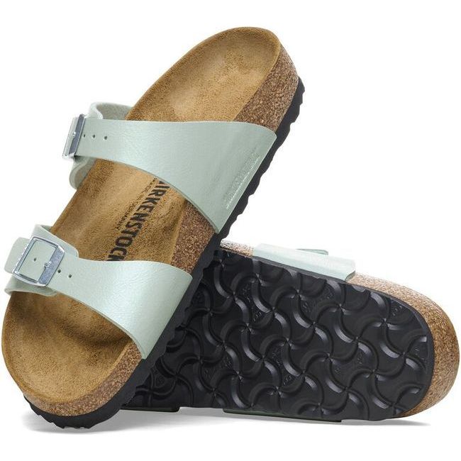 Birkenstock Women&#39;s Sydney Birko-Flor Graceful Surf Green Sandal 1026554