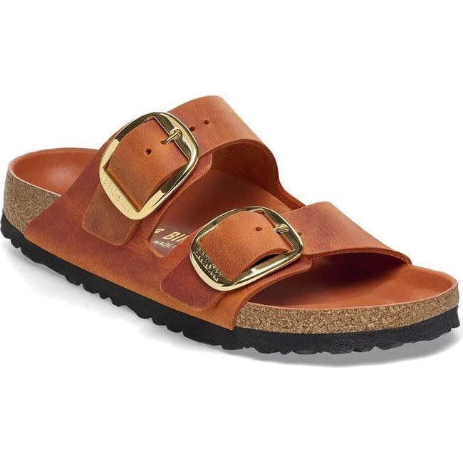 Birkenstock Women's Arizona Big Buckle Oiled Leather Narrow Sandal Burnt Orange 1026661