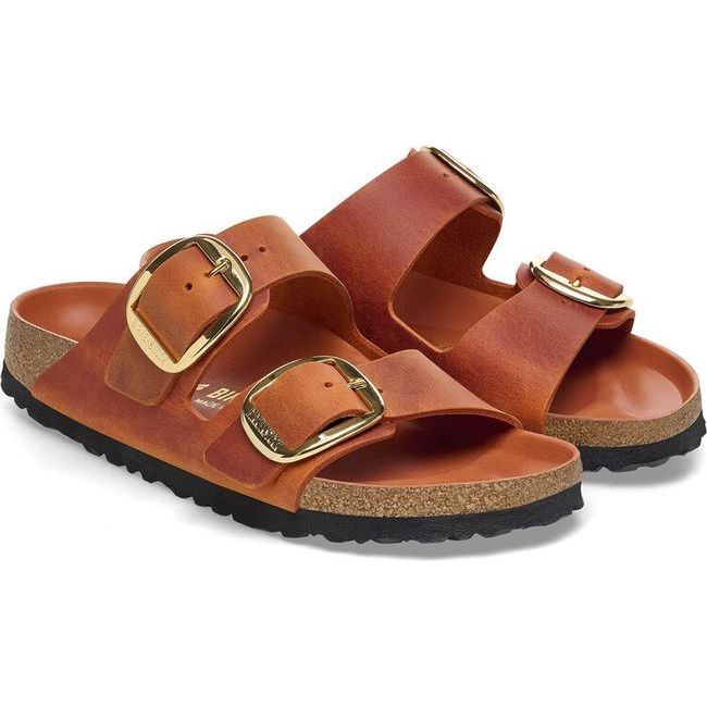 Birkenstock Women's Arizona Big Buckle Oiled Leather Narrow Sandal Burnt Orange 1026661
