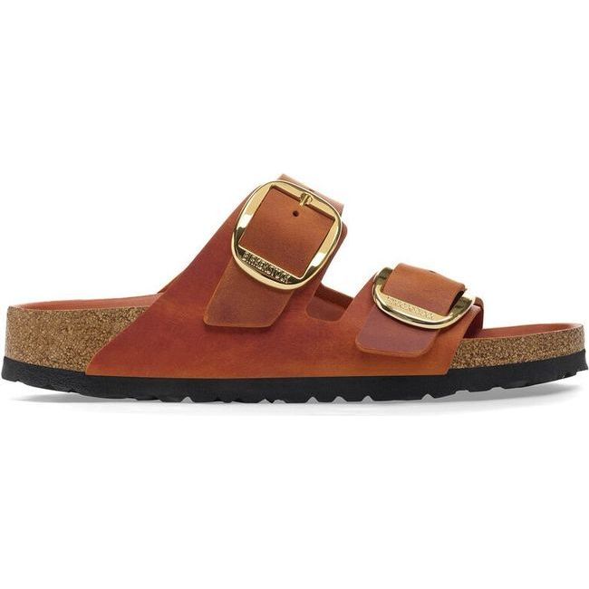 Birkenstock Women's Arizona Big Buckle Oiled Leather Narrow Sandal Burnt Orange 1026661