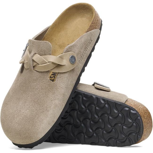 Birkenstock Women's Boston Braid Taupe Narrow Clog 1026694