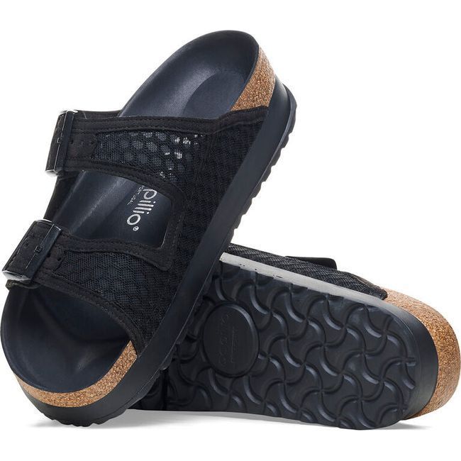 Birkenstock Women's Arizona Platform Black Mesh Narrow Sandal 1026876