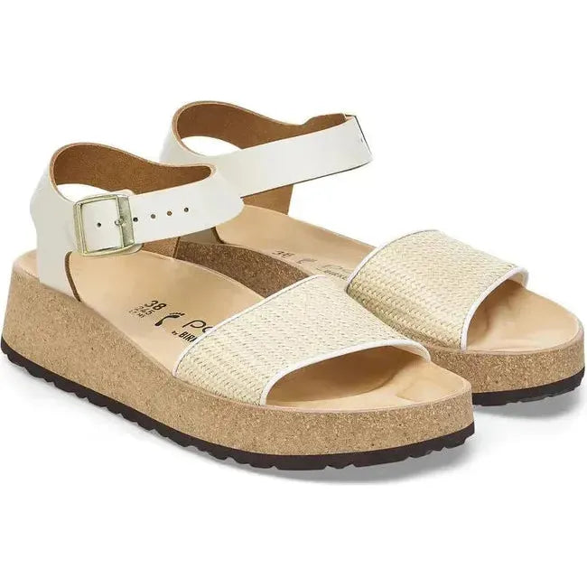 Papillio by Birkenstock Women's Glenda Wedge Sandal | Natural White Papillio by Birkenstock Women's Glenda Wedge Sandal | Natural White