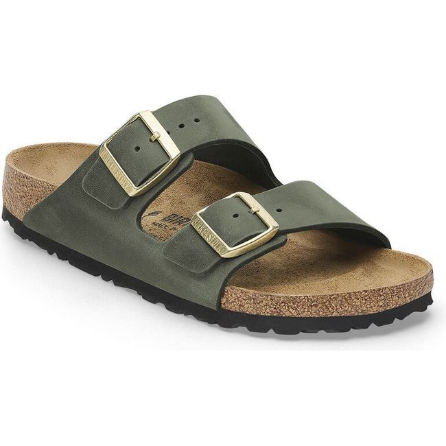 Birkenstock Women's Arizona Oiled Leather Thyme Narrow Sandal 1028030