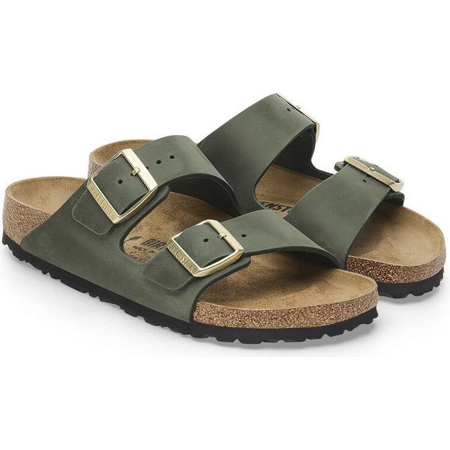 Birkenstock Women's Arizona Oiled Leather Thyme Narrow Sandal 1028030