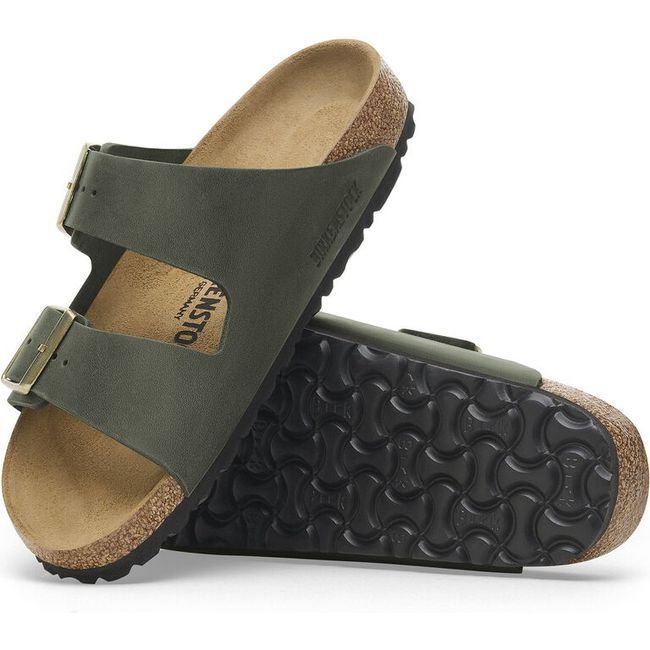 Birkenstock Women's Arizona Oiled Leather Thyme Narrow Sandal 1028030