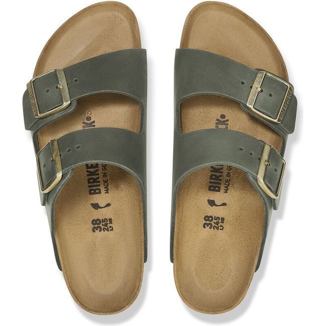 Birkenstock Women's Arizona Oiled Leather Thyme Narrow Sandal 1028030