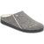 Front angled view of Womens Birkenstock Zermatt Shearling Narrow Slipper in Herringbone Gray