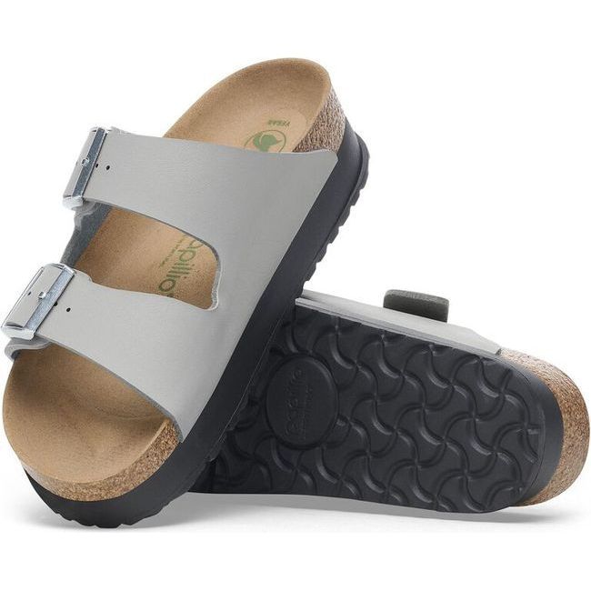 Birkenstock Women's Arizona Flex Platform Birko-Flor Stone Coin Narrow Sandal 1028439
