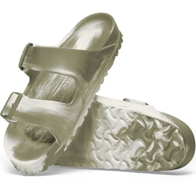 Outsole of Birkenstock Unisex Arizona EVA Sandal in Khaki/Eggshell