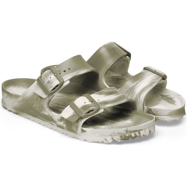 Birkenstock Women&#39;s Arizona EVA Khaki Eggshell Narrow Sandal 1028758