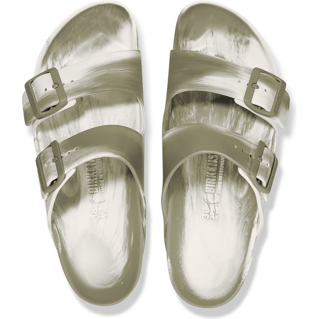 Birkenstock Women&#39;s Arizona EVA Khaki Eggshell Narrow Sandal 1028758