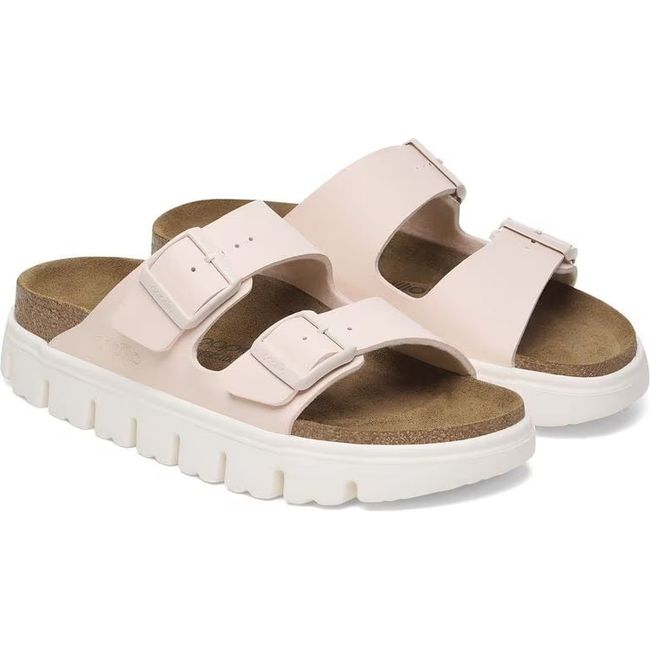 Pair of Birkenstock Women&#39;s Arizona Chunky Narrow Sandals in light rose
