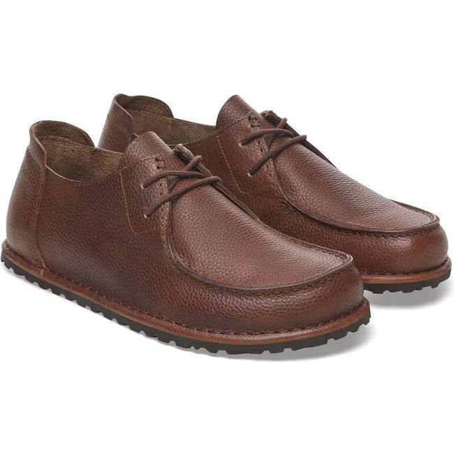 Pair of Birkenstock Men's Utti Lace Moccasins in Roast Brown Leather