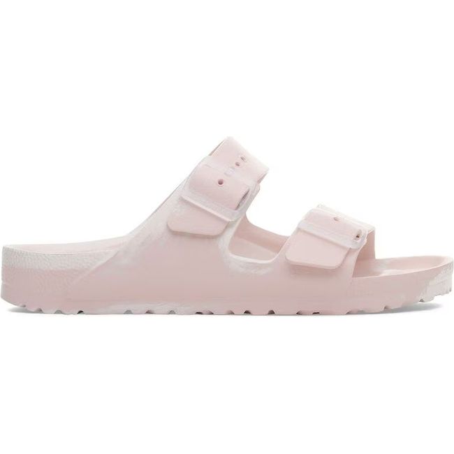 Lateral side of Bikenstock Women&#39;s Arizona EVA Narrow Sandal in light rose