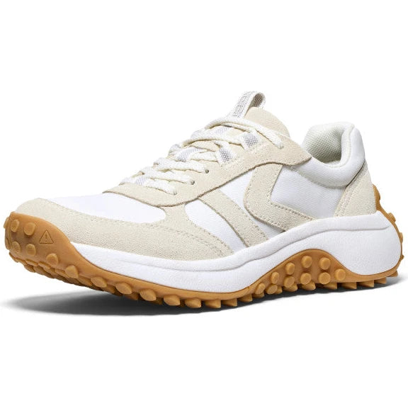 Front angled view of Keen Women's KS86 Sneaker in Birch Star White