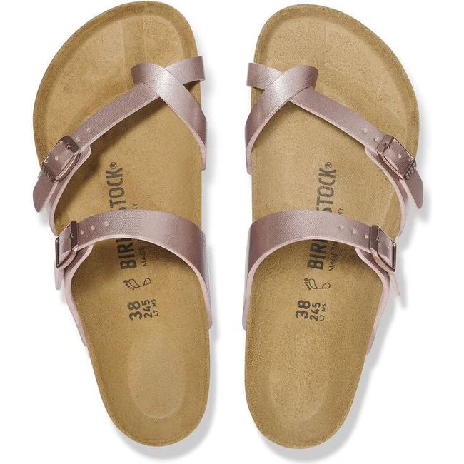 Top down view of Birkenstock Women&#39;s Mayari Birko-Flor Sandals in copper